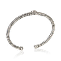 David Yurman Sterling Silver Diamond Cable X Bracelet bv