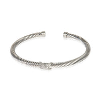 David Yurman Sterling Silver Diamond Cable X Bracelet fv