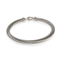 David Yurman Sterling Silver Diamond Buckle Cable Classic Bracelet pv