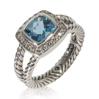 David Yurman Sterling Silver Topaz and Diamond Ring av