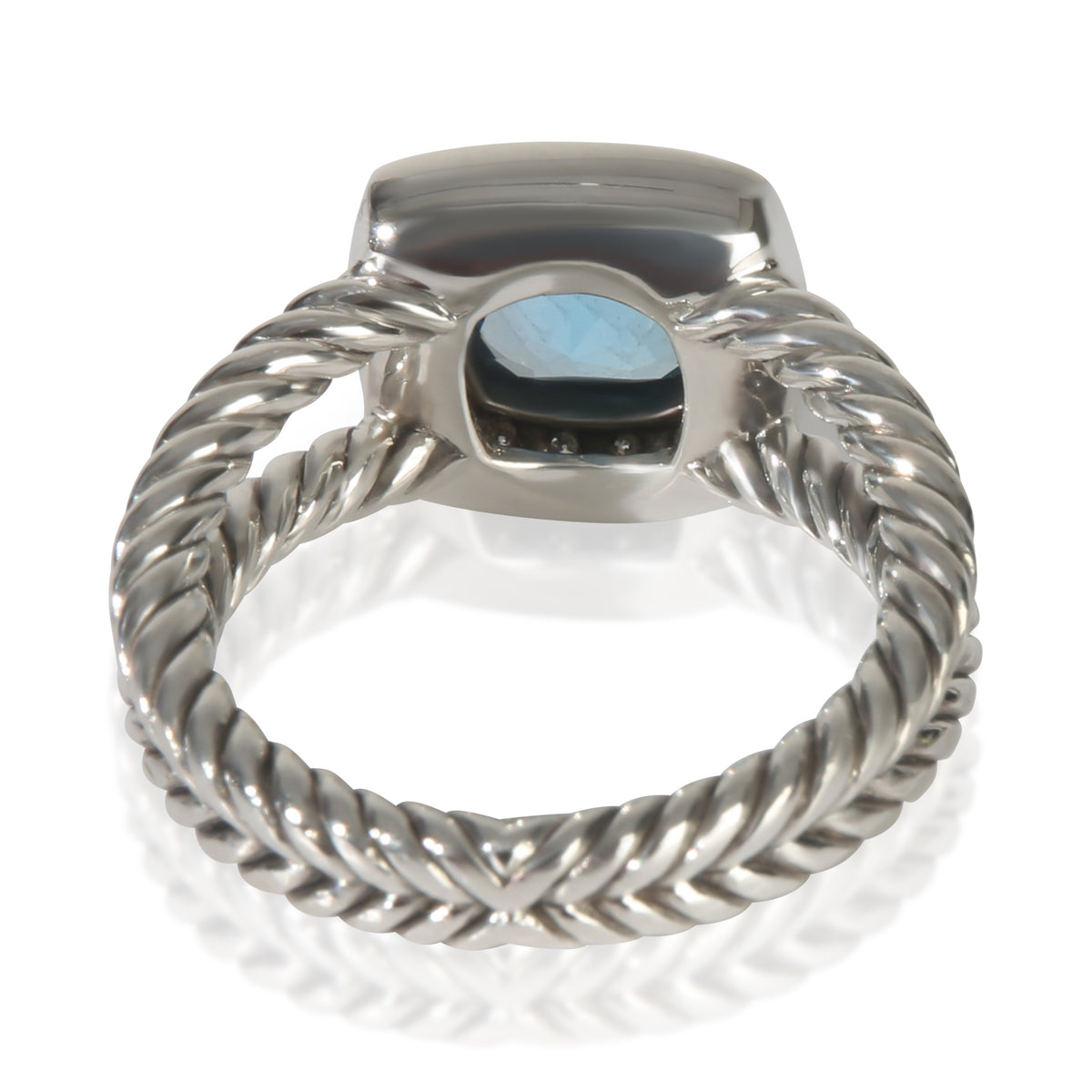 David Yurman Sterling Silver Topaz and Diamond Ring pv