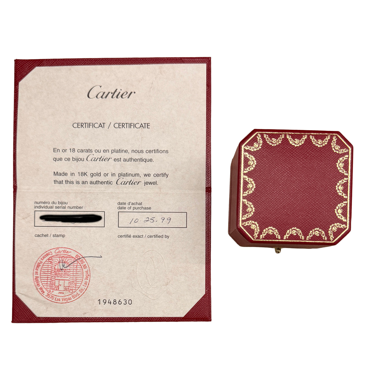 Cartier White Gold Diamond Vintage Diamond Nouvelle Vague Ring box