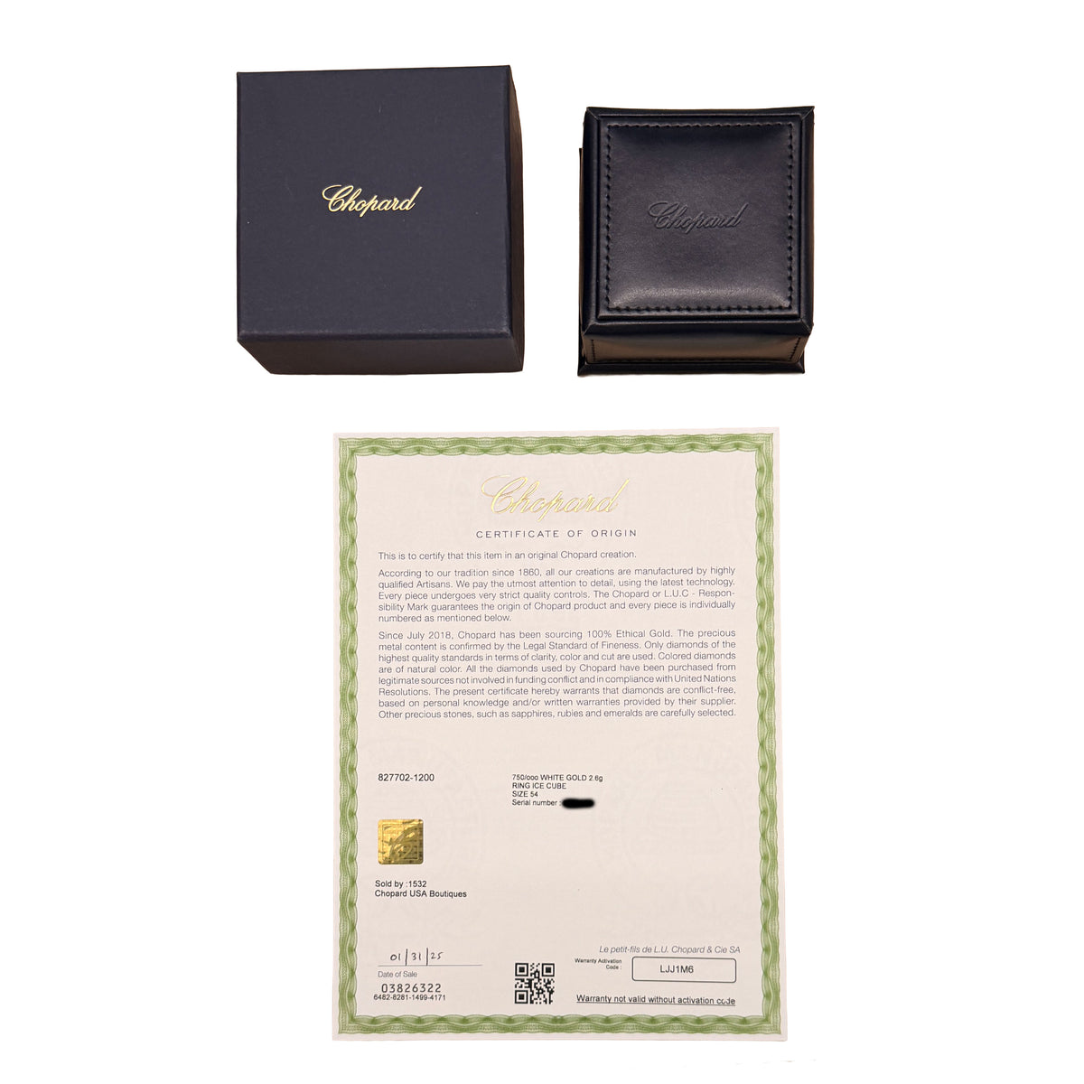 Chopard White Gold  Ice Cube Band box