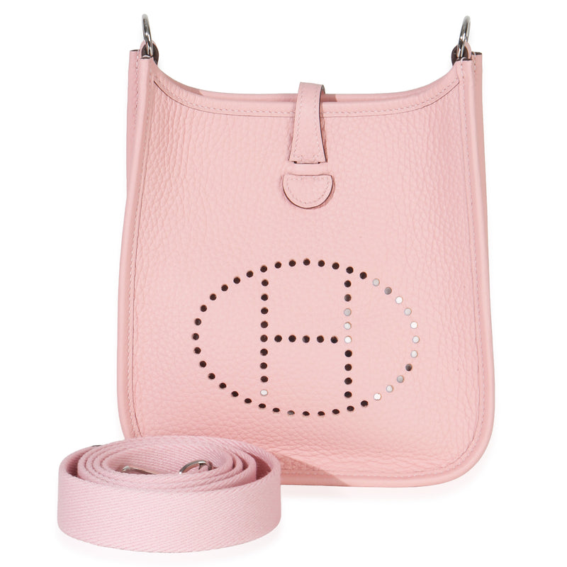 Hermès Rose Sakura Clemence Mini Evelyne 16 TPM PHW Handbag id