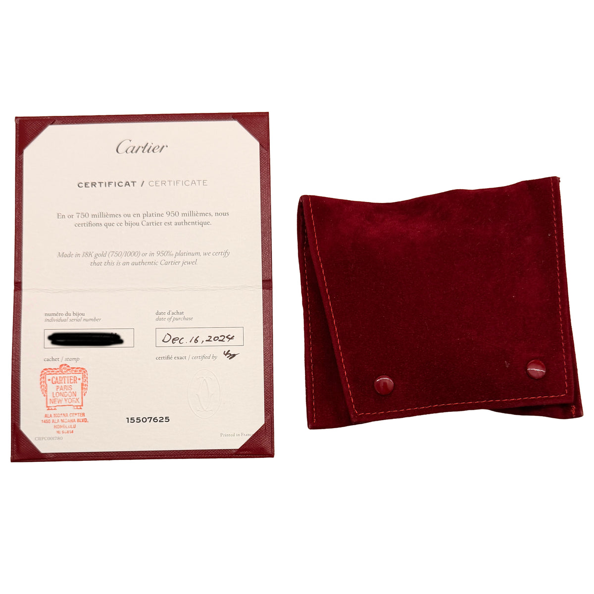 Cartier 3 Tone Gold  Trinity Bracelet box