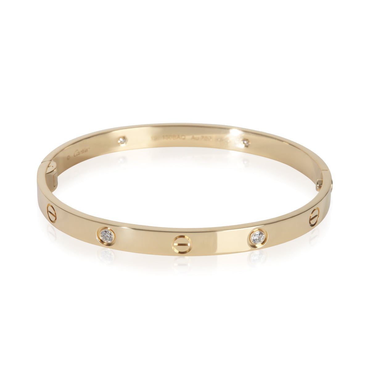 Cartier Yellow Gold Diamond Love Single Screw Closure Bracelet fv