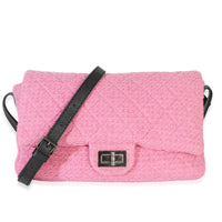 Chanel Pink Easy Tweed Jumbo Reissue Messenger Flap Handbag id