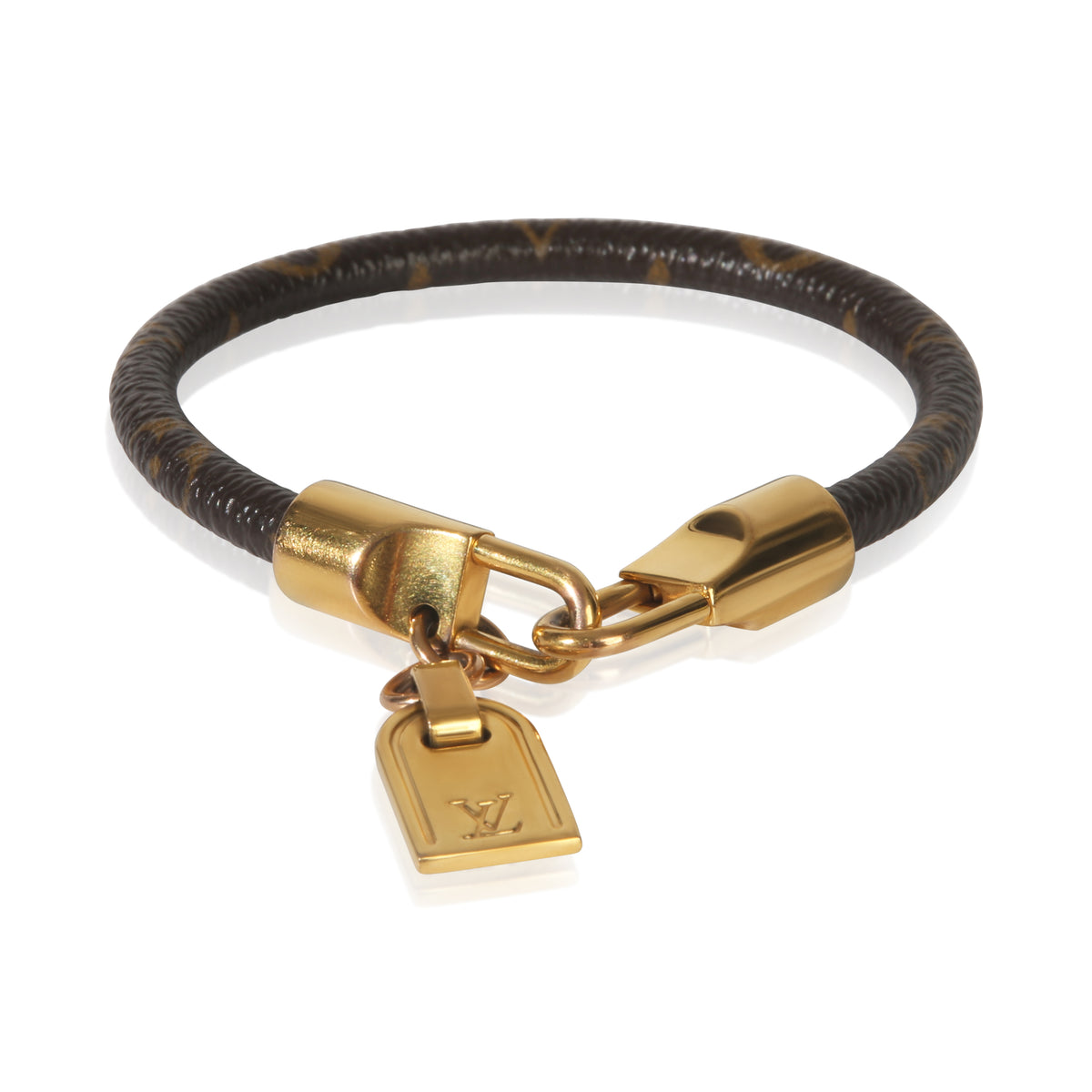 Louis Vuitton Gold Plated  Canvas Monogram Luck It Charm Bracelet bv