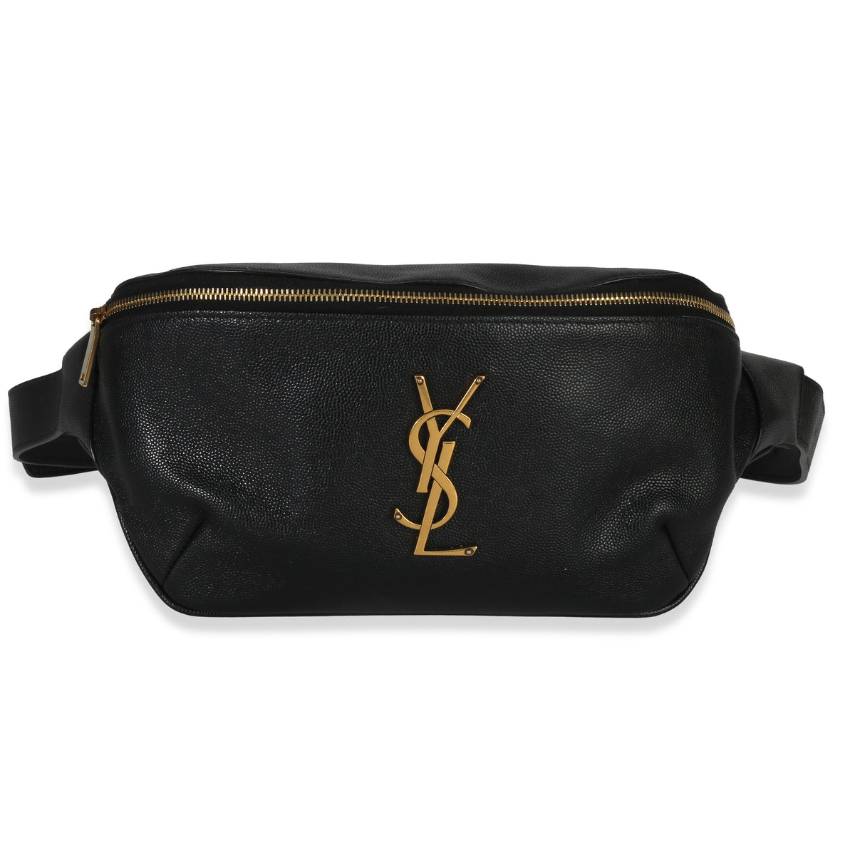 Saint Laurent Black Grain De Poudre Monogram Belt Bag Handbag id