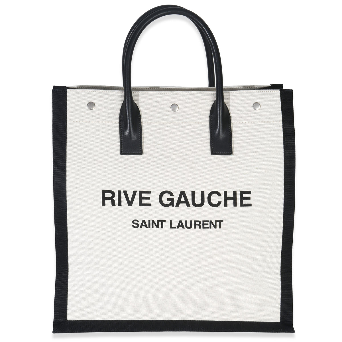 Saint Laurent Beige Linen North South Rive Gauche Tote Handbag id
