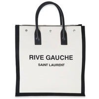 Saint Laurent Beige Linen North South Rive Gauche Tote Handbag id