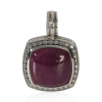 David Yurman Sterling Silver Ruby and Diamond Moonlight Ice Albion Pendant fv