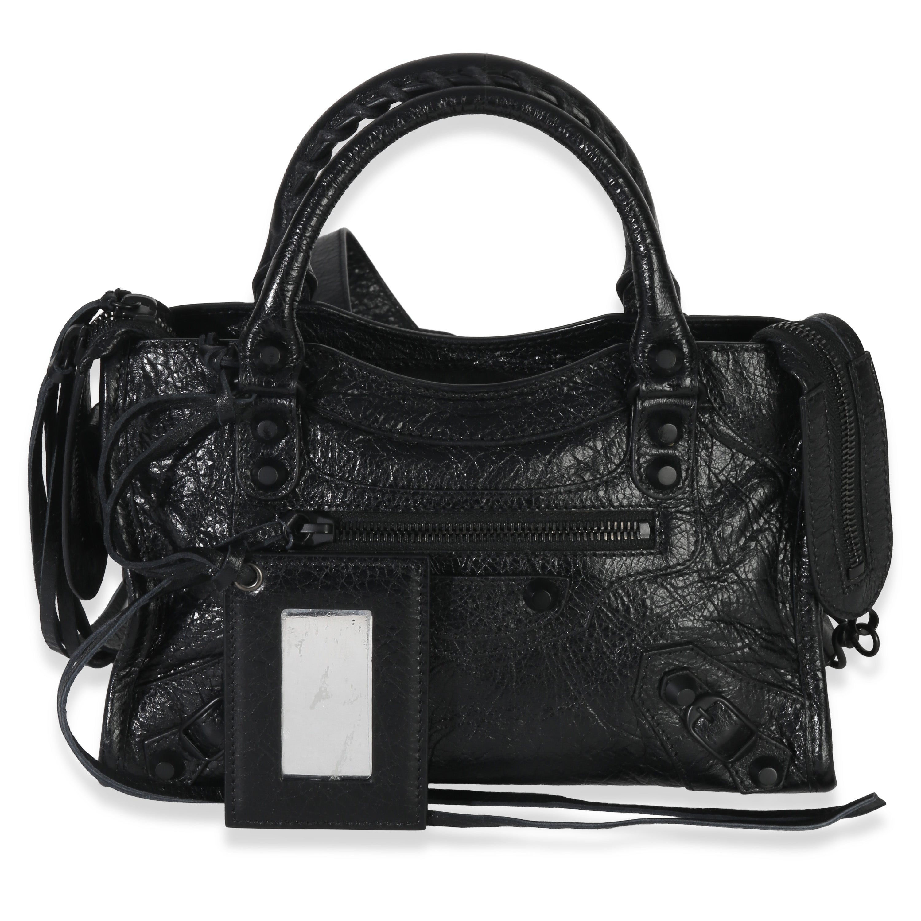 Balenciaga Black Agneau Classic Hardware Mini City Bag Handbag id