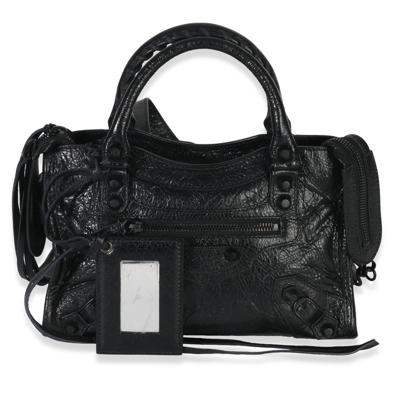 Balenciaga Black Agneau Classic Hardware Mini City Bag Handbag id