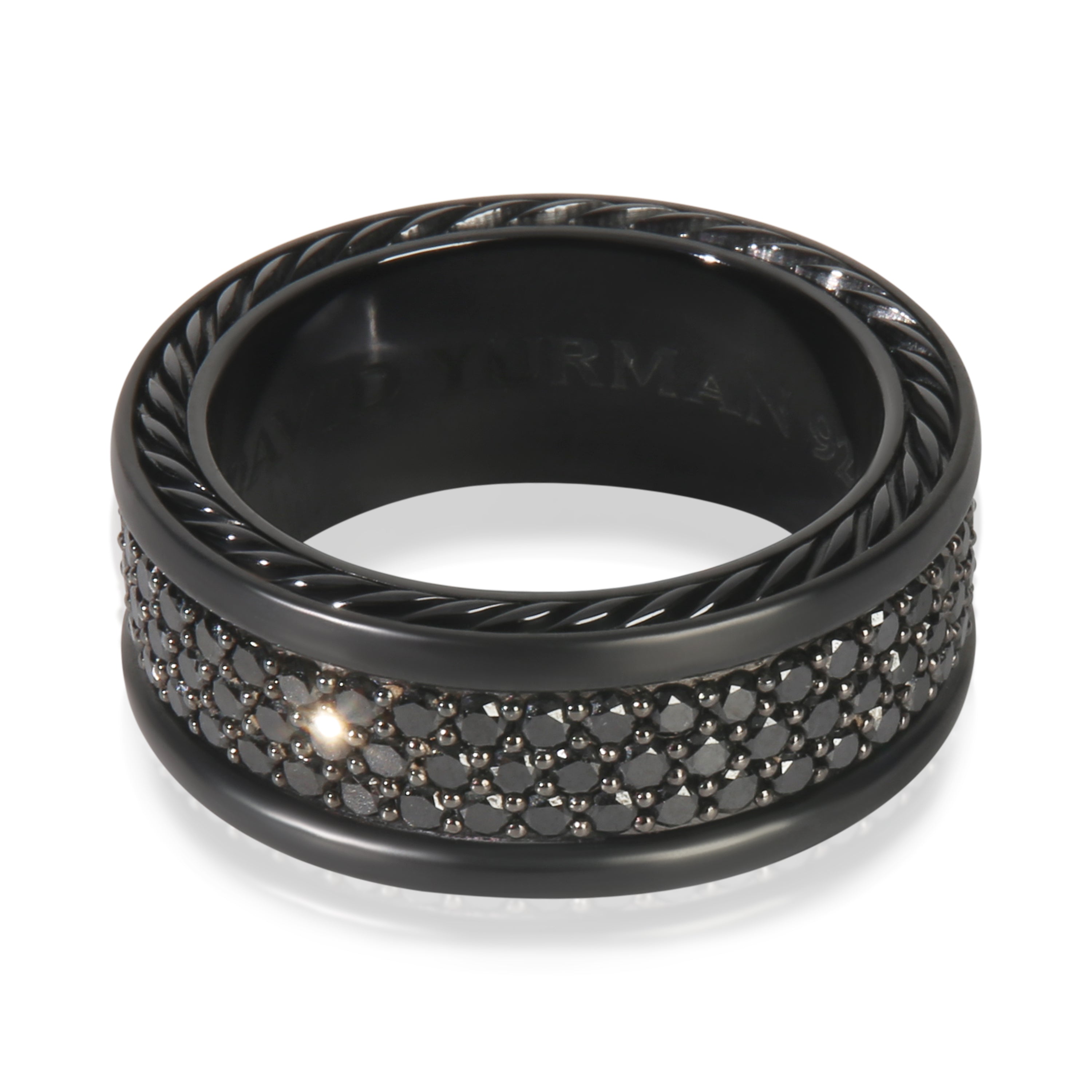 David Yurman Sterling Silver Diamond Streamline Ring fv