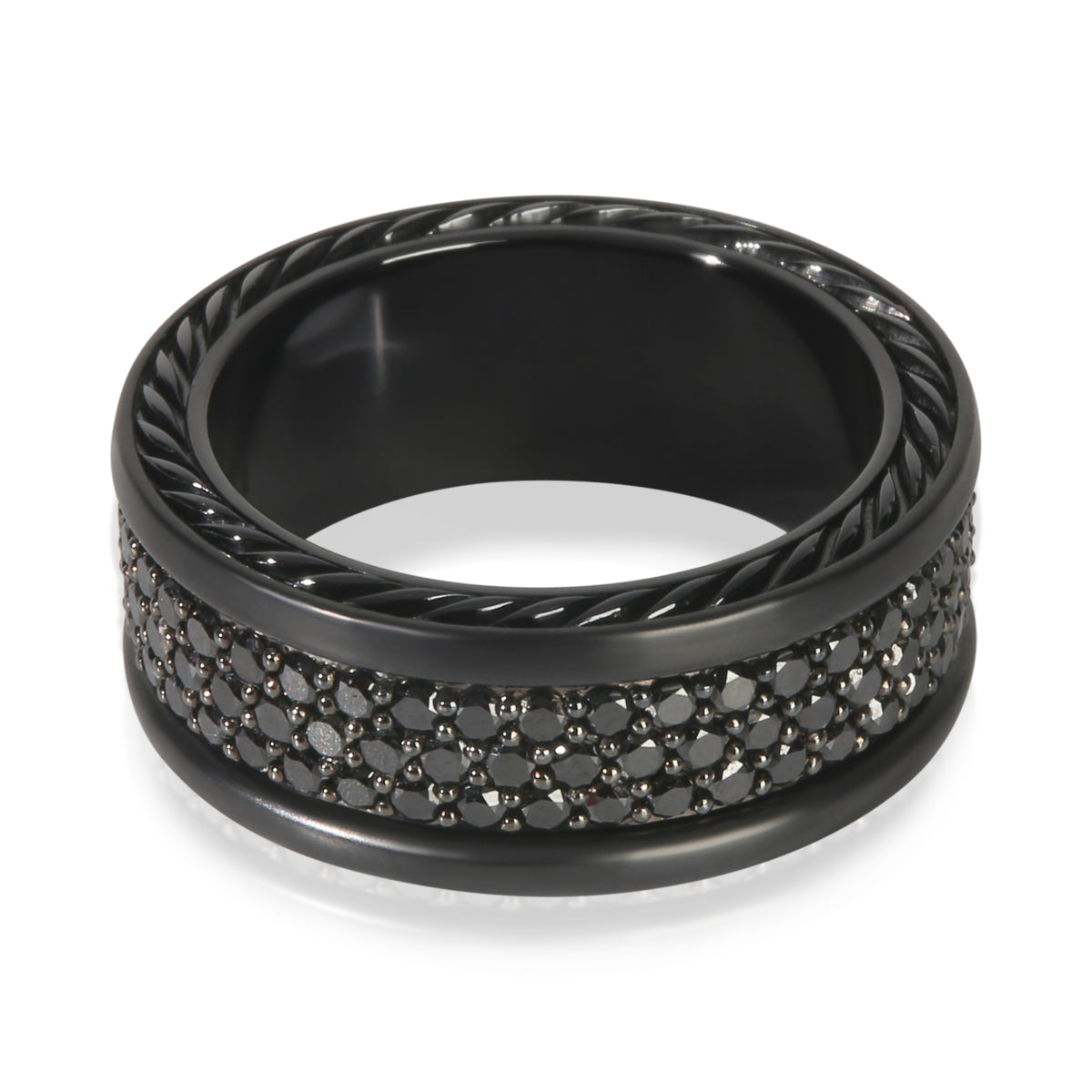 David Yurman Sterling Silver Diamond Streamline Ring pv