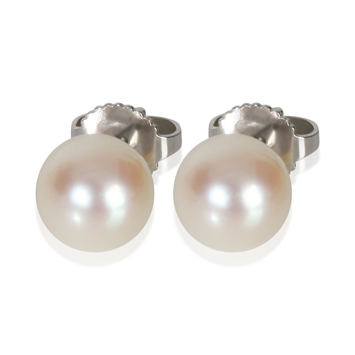 Tiffany & Co. White Gold  Signature Pearl 7 7.5mm Earrings fv