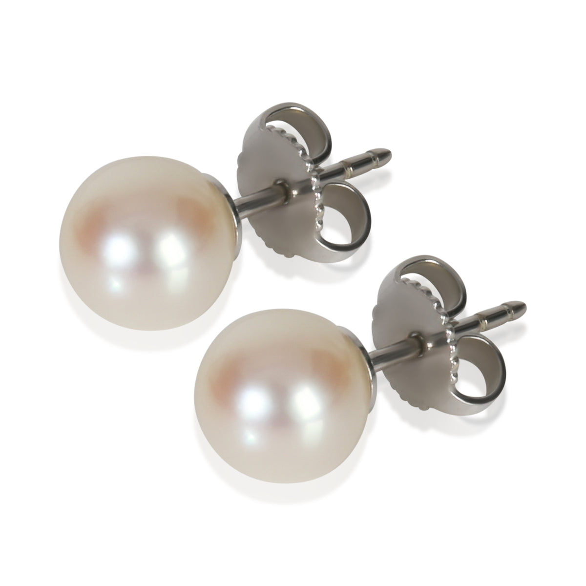 Tiffany & Co. White Gold  Signature Pearl 7 7.5mm Earrings sv