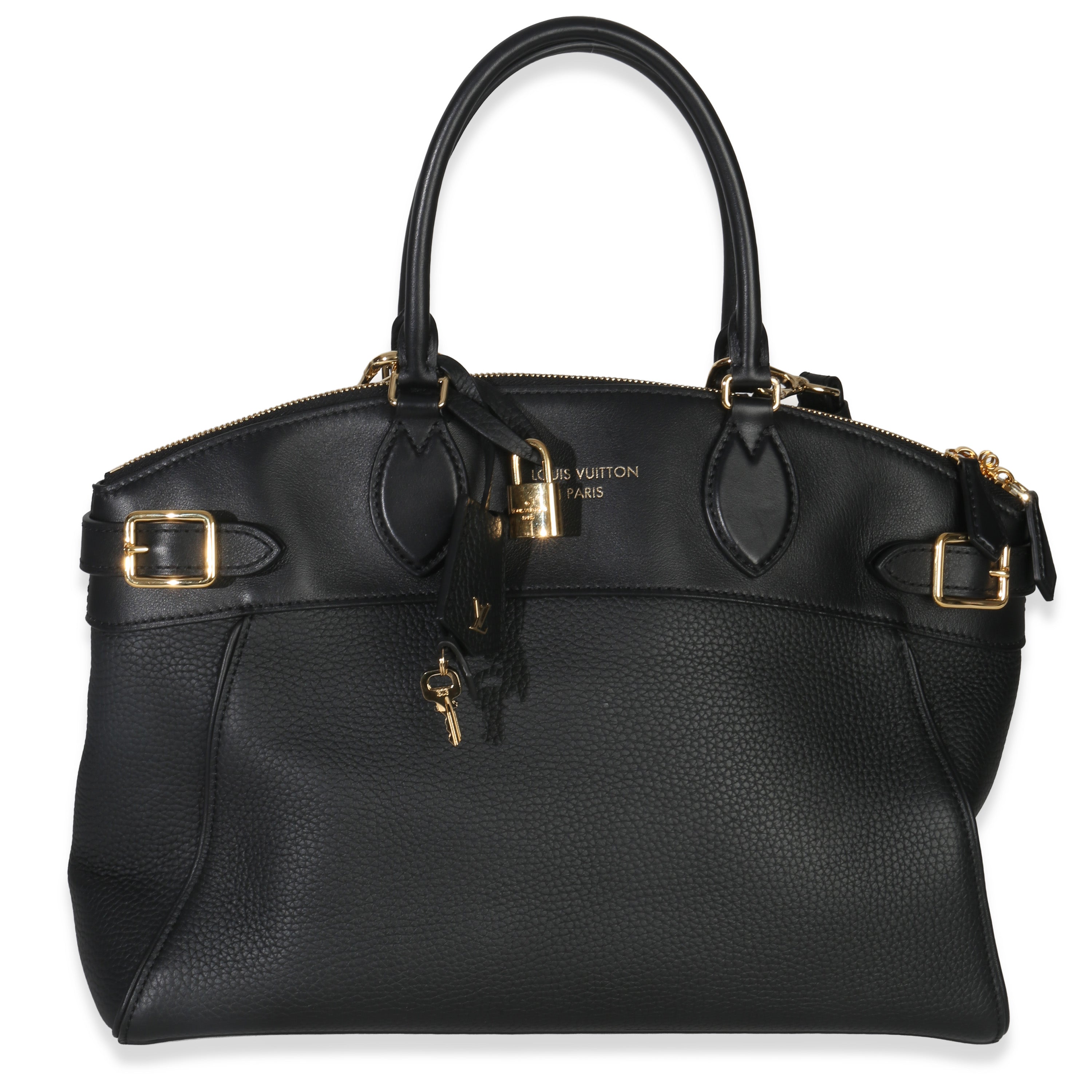 Louis Vuitton Black Grained Calfskin Monogram Vendome MM Handbag id