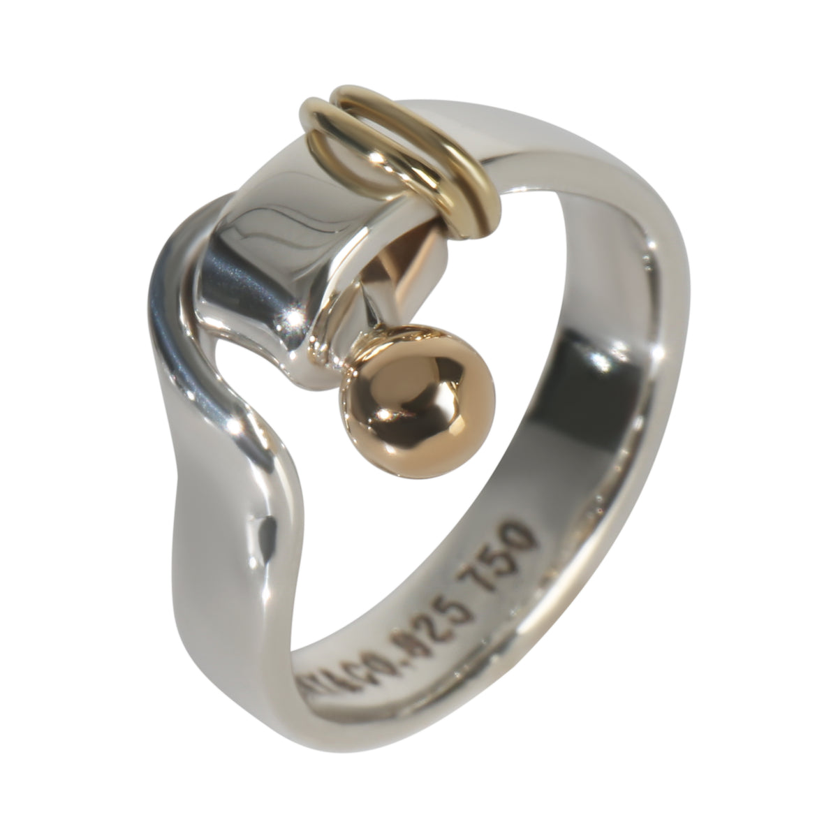 Tiffany & Co. Yellow Gold & Sterling Silver  Vintage Hook Ring bv