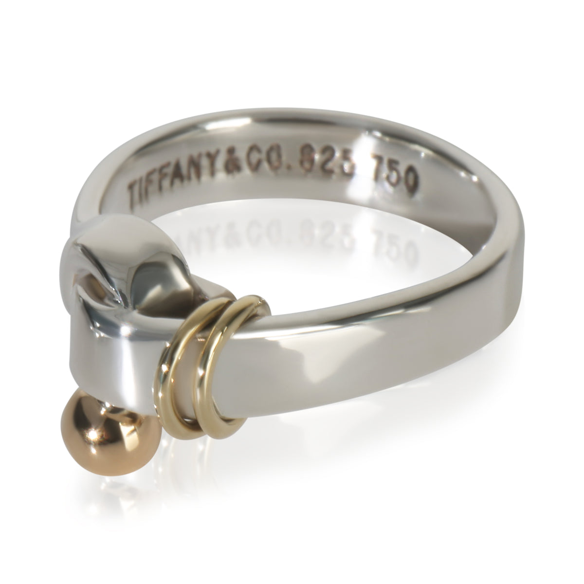 Tiffany & Co. Yellow Gold & Sterling Silver  Vintage Hook Ring sv