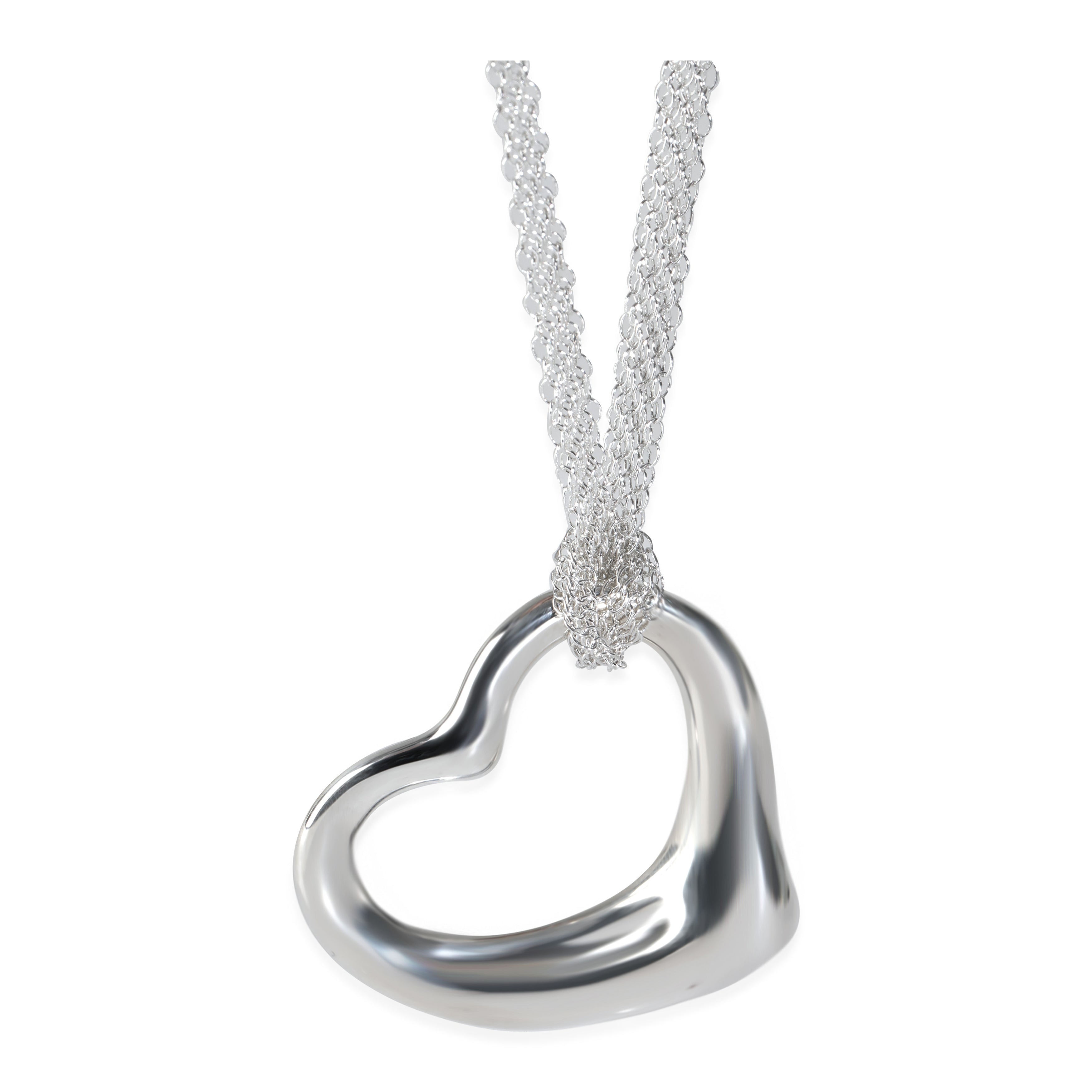 Tiffany & Co. Sterling Silver  Elsa Peretti Open Heart Pendant fv