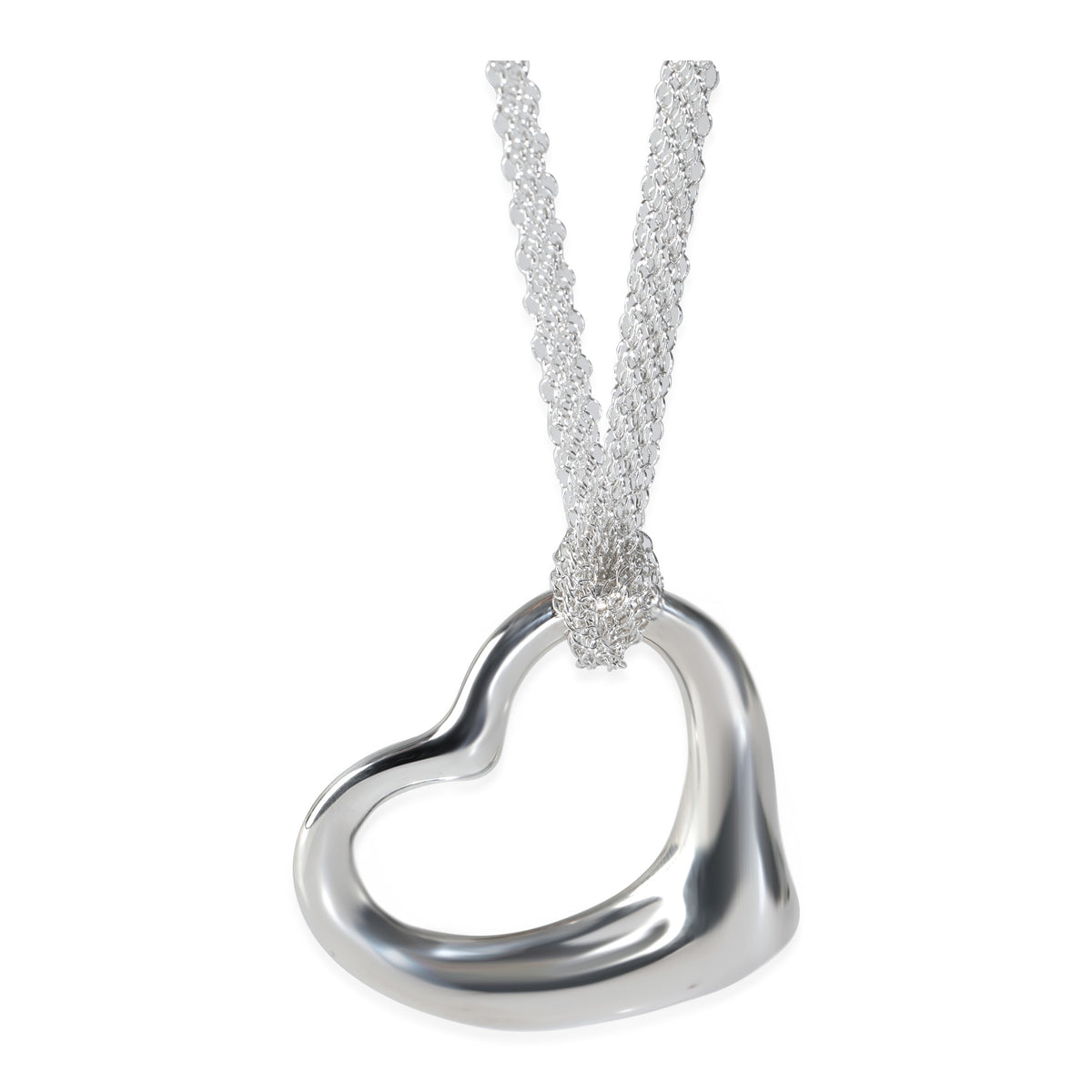 Tiffany & Co. Sterling Silver  Elsa Peretti Open Heart Pendant fv