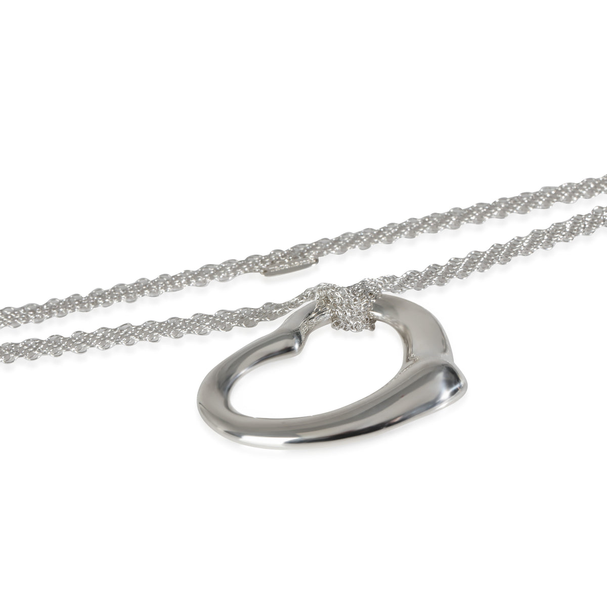 Tiffany & Co. Sterling Silver  Elsa Peretti Open Heart Pendant clasp