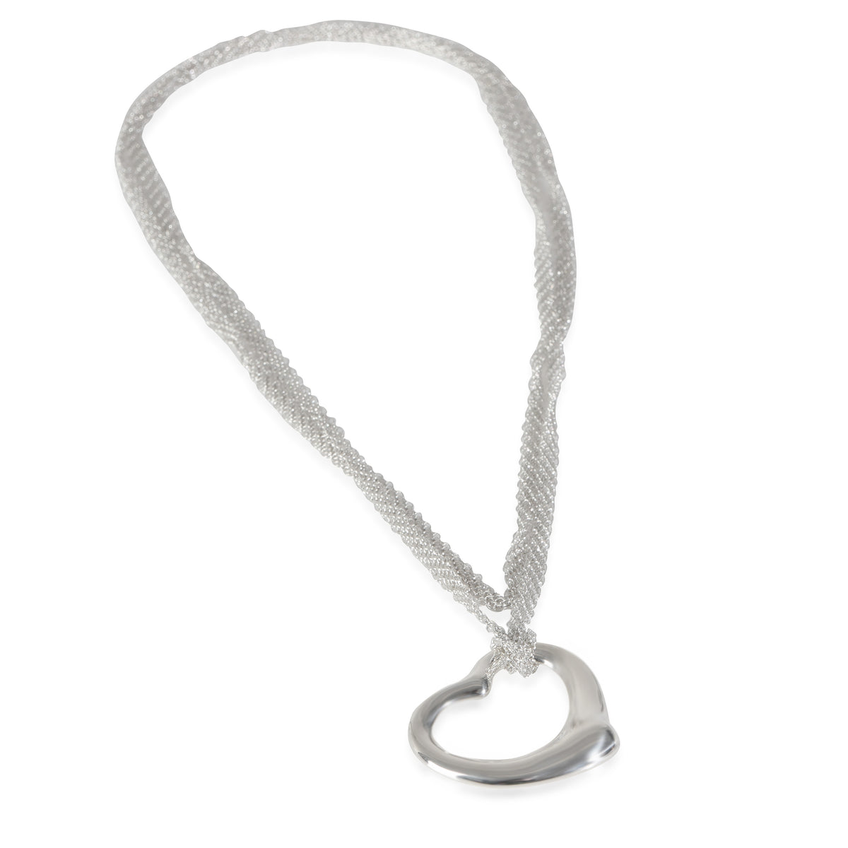 Tiffany & Co. Sterling Silver  Elsa Peretti Open Heart Pendant pv