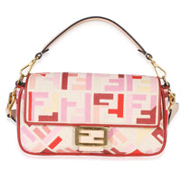 Fendi Rose Quartz Bloody Mary Multicolor FF Embroidered Baguette Handbag id