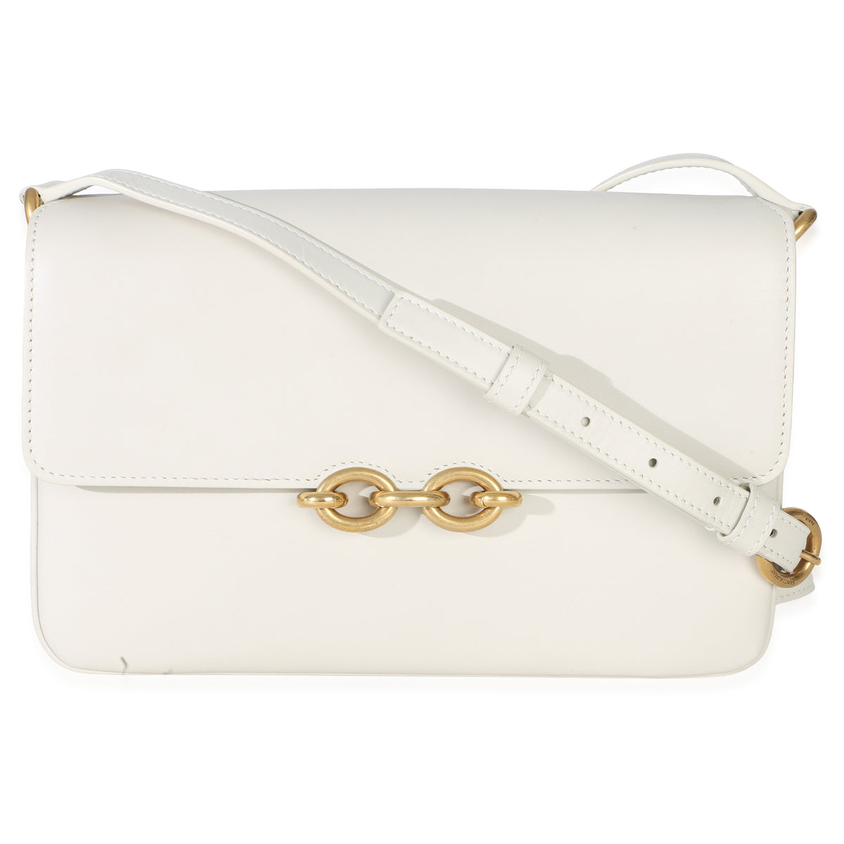 Saint Laurent Cream Smooth Calfskin Le Maillon Satchel Handbag id