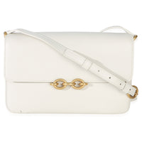 Saint Laurent Cream Smooth Calfskin Le Maillon Satchel Handbag id