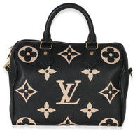 Louis Vuitton Black Beige Monogram Empreinte Speedy Bandouliere 25 Handbag id