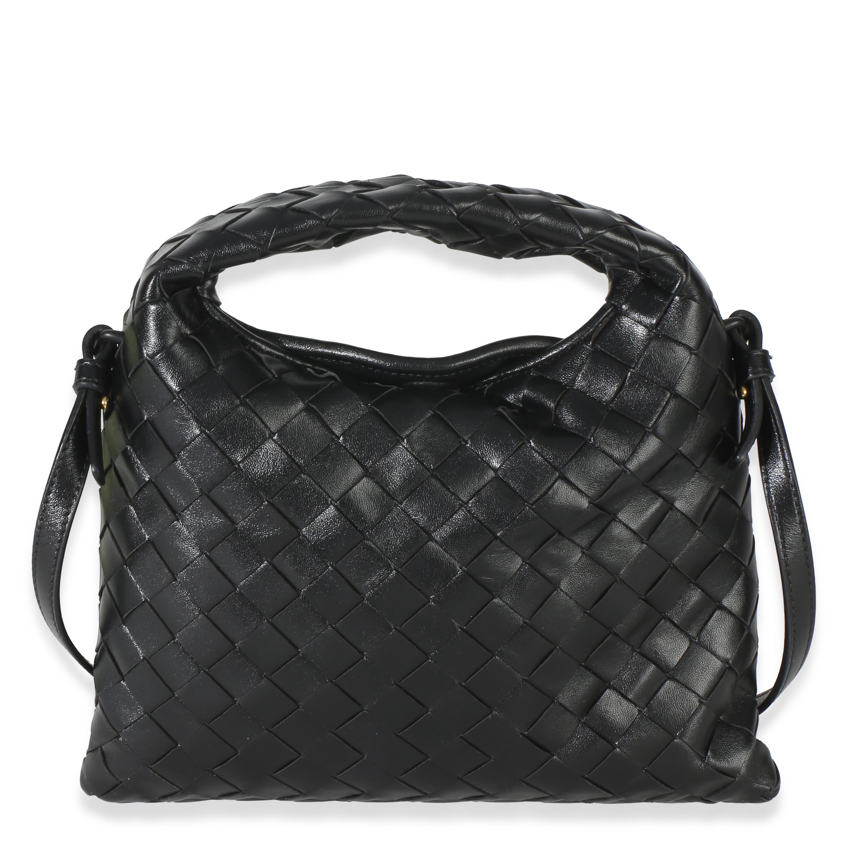 Bottega Veneta Black Nappa Intrecciato Mini Hop Hobo Handbag id