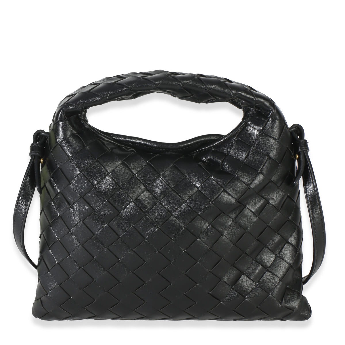 Bottega Veneta Black Nappa Intrecciato Mini Hop Hobo Handbag id