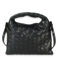 Bottega Veneta Black Nappa Intrecciato Mini Hop Hobo Handbag id