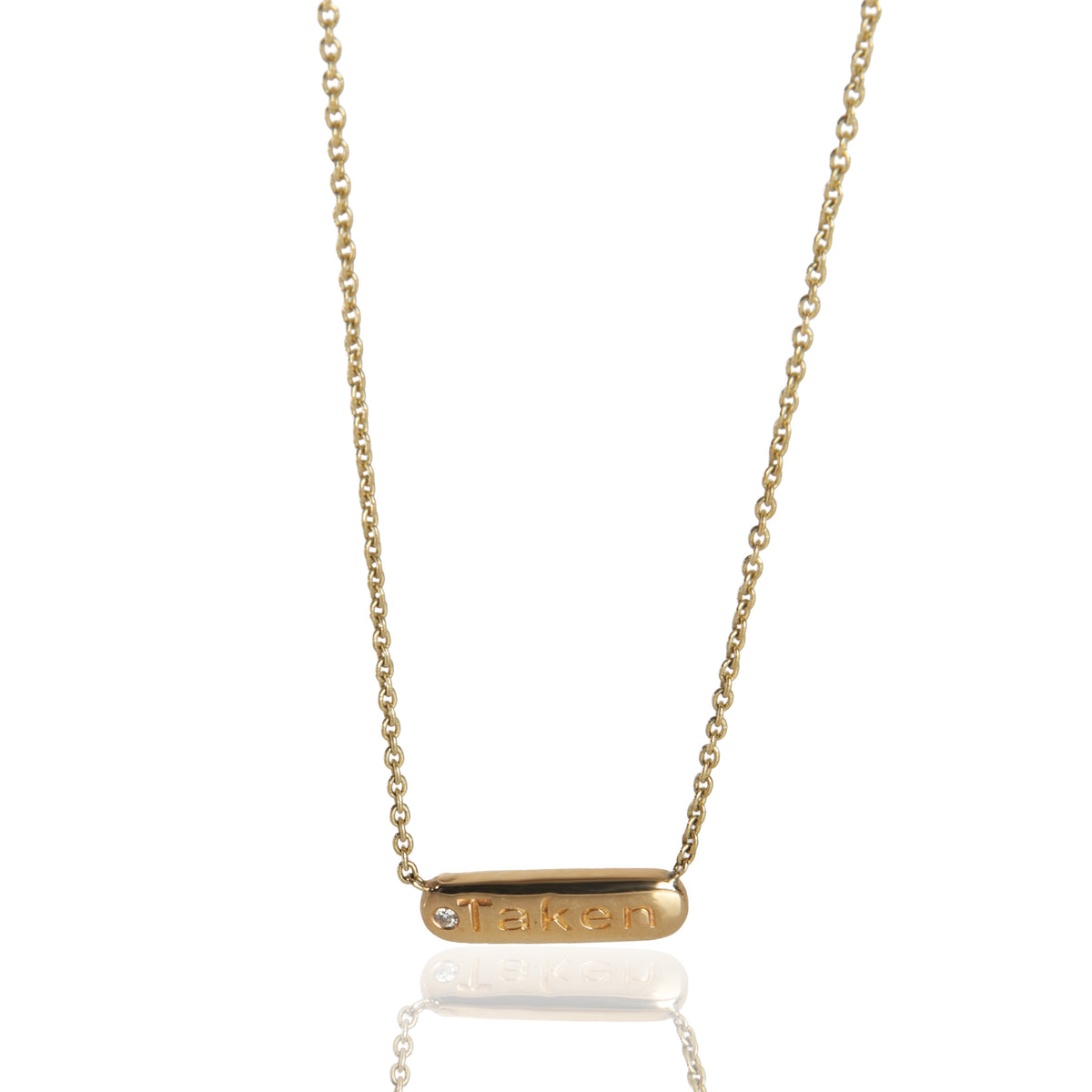 myGemma Yellow Gold Diamond Mini Taken Pendant fv