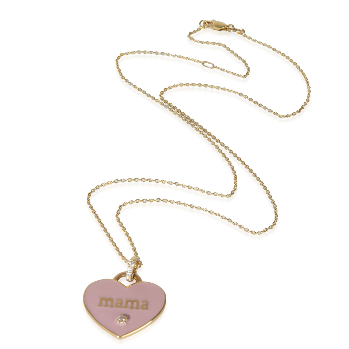 myGemma 14K Yellow Gold Pink Enamel & Diamond 
