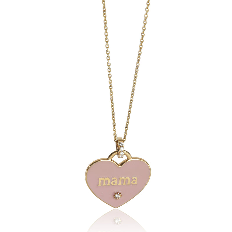 myGemma 14K Yellow Gold Pink Enamel & Diamond 