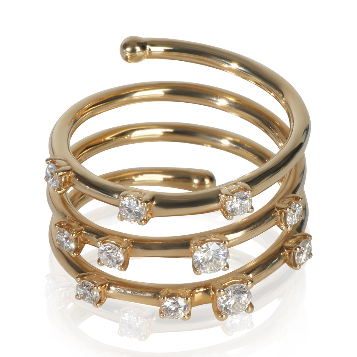 myGemma Yellow Gold Diamond Flexible Wrap Ring fv