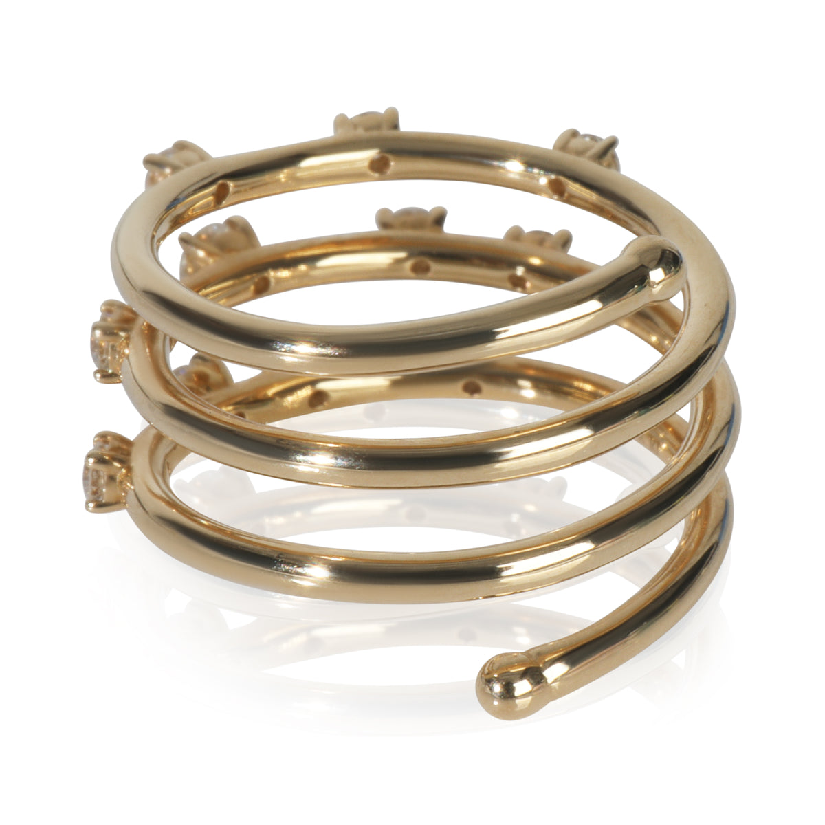 myGemma Yellow Gold Diamond Flexible Wrap Ring pv