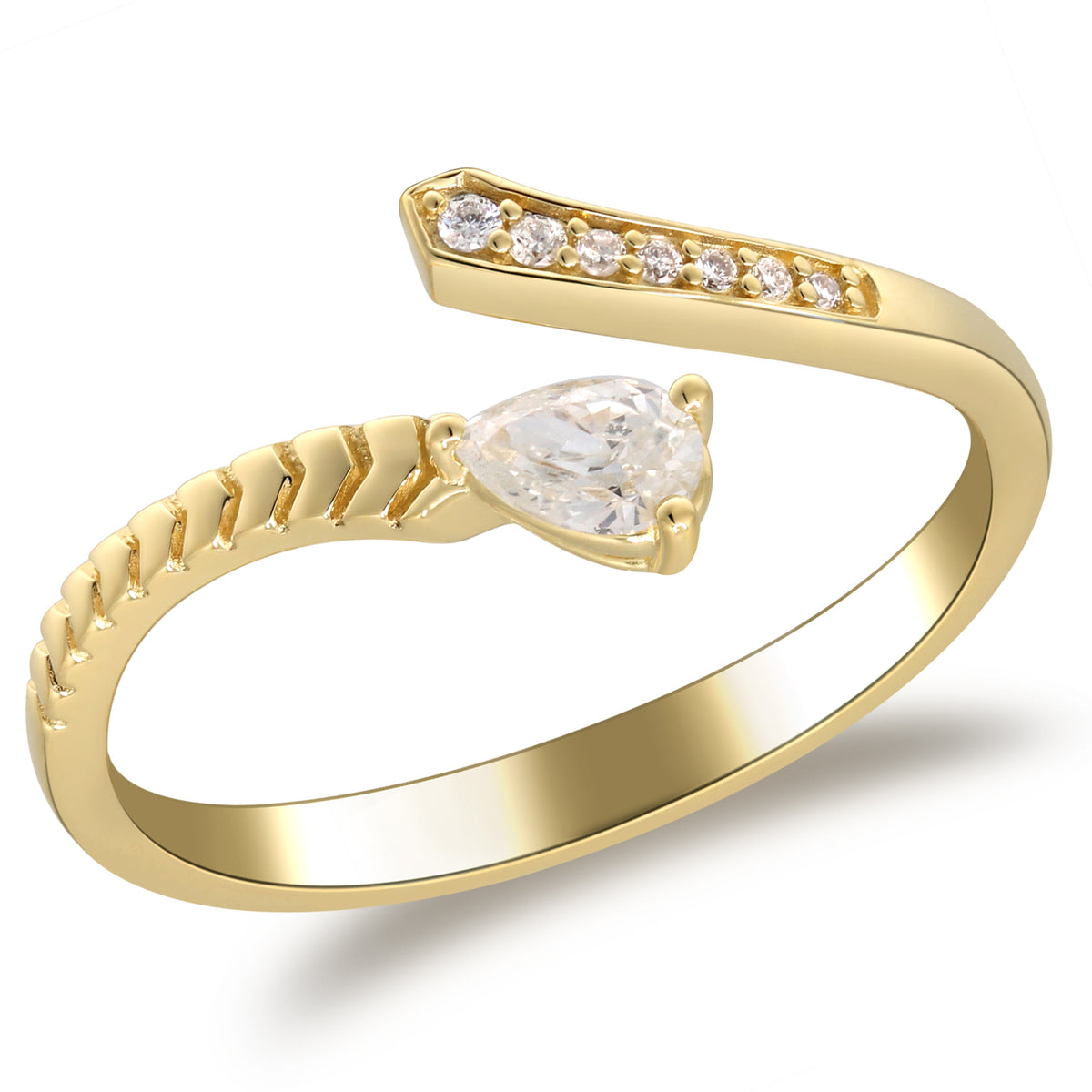 myGemma Yellow Gold Diamond Bypass Ring pv