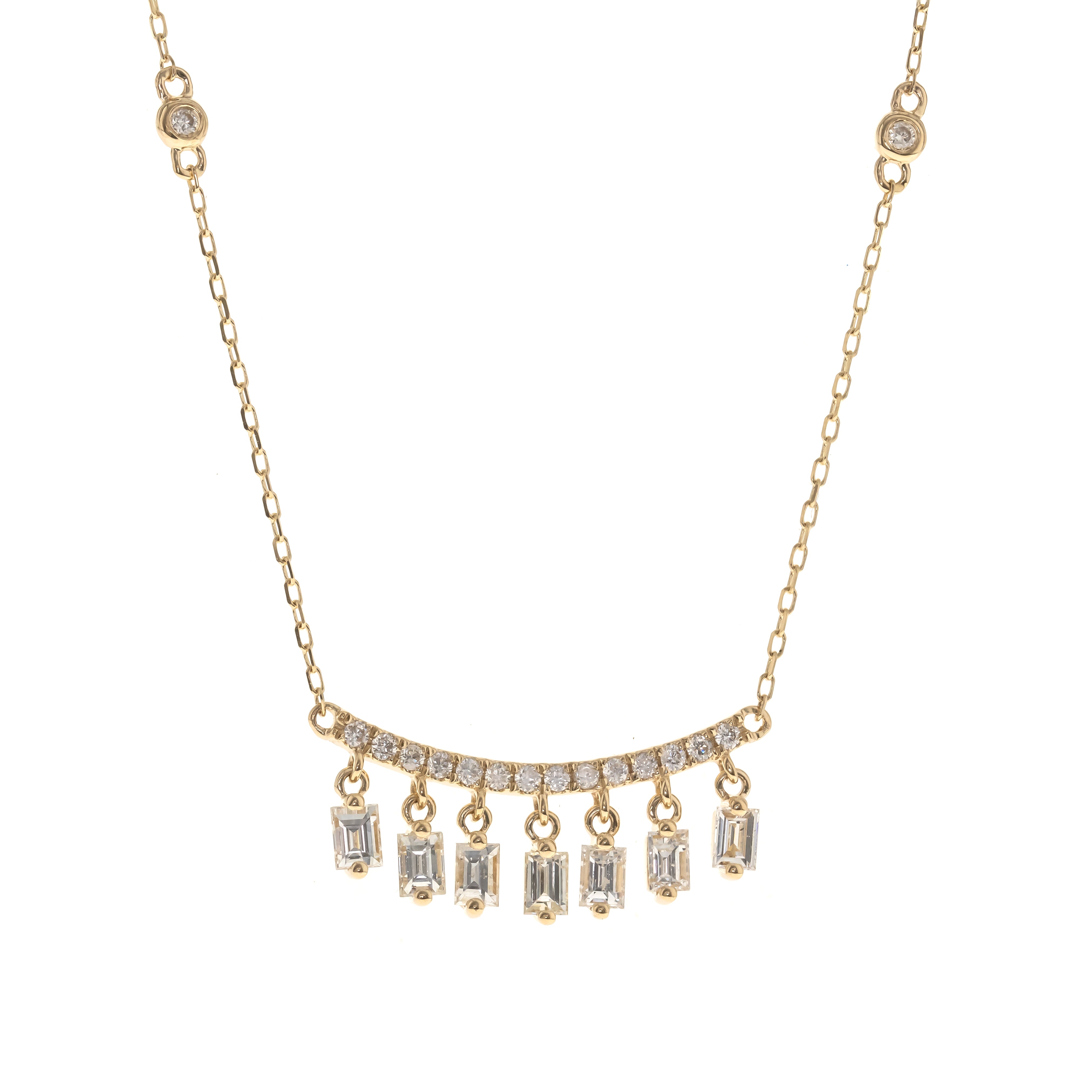 myGemma Yellow Gold Diamond Fringe Necklace fv
