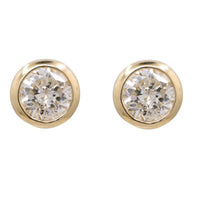 myGemma Yellow Gold Diamond Bezel Set Stud Earrings fv