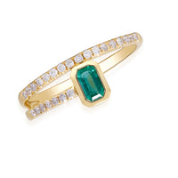 myGemma Yellow Gold Emerald and Diamond Ring pv