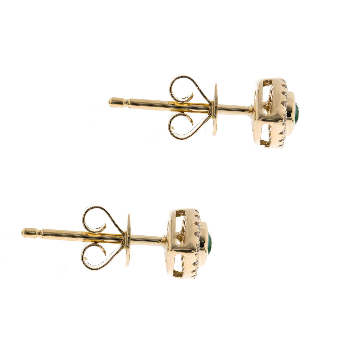 myGemma Yellow Gold Emerald and Diamond Evil Eye Earrings sv