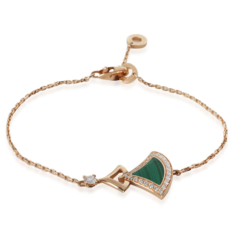 BVLGARI Rose Gold Malachite and Diamond Diva's Dream Bracelet fv