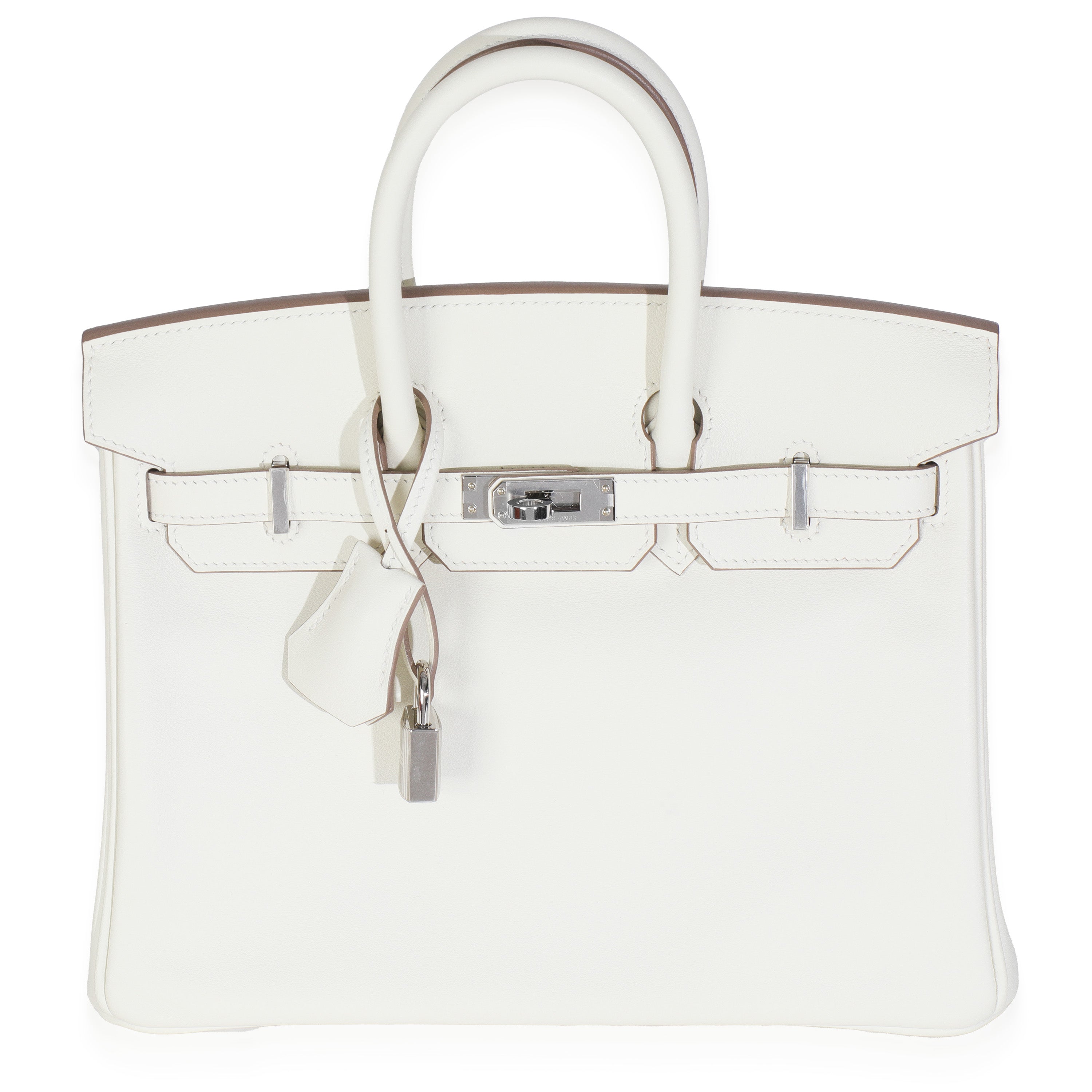 Hermès Mushroom Swift Birkin 25 PHW Handbag fv