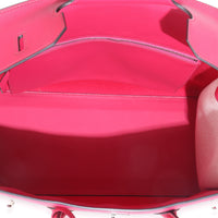 Hermès Framboise Ecru Swift Twill H Fray Fray Birkin 35 PHW Handbag ad1