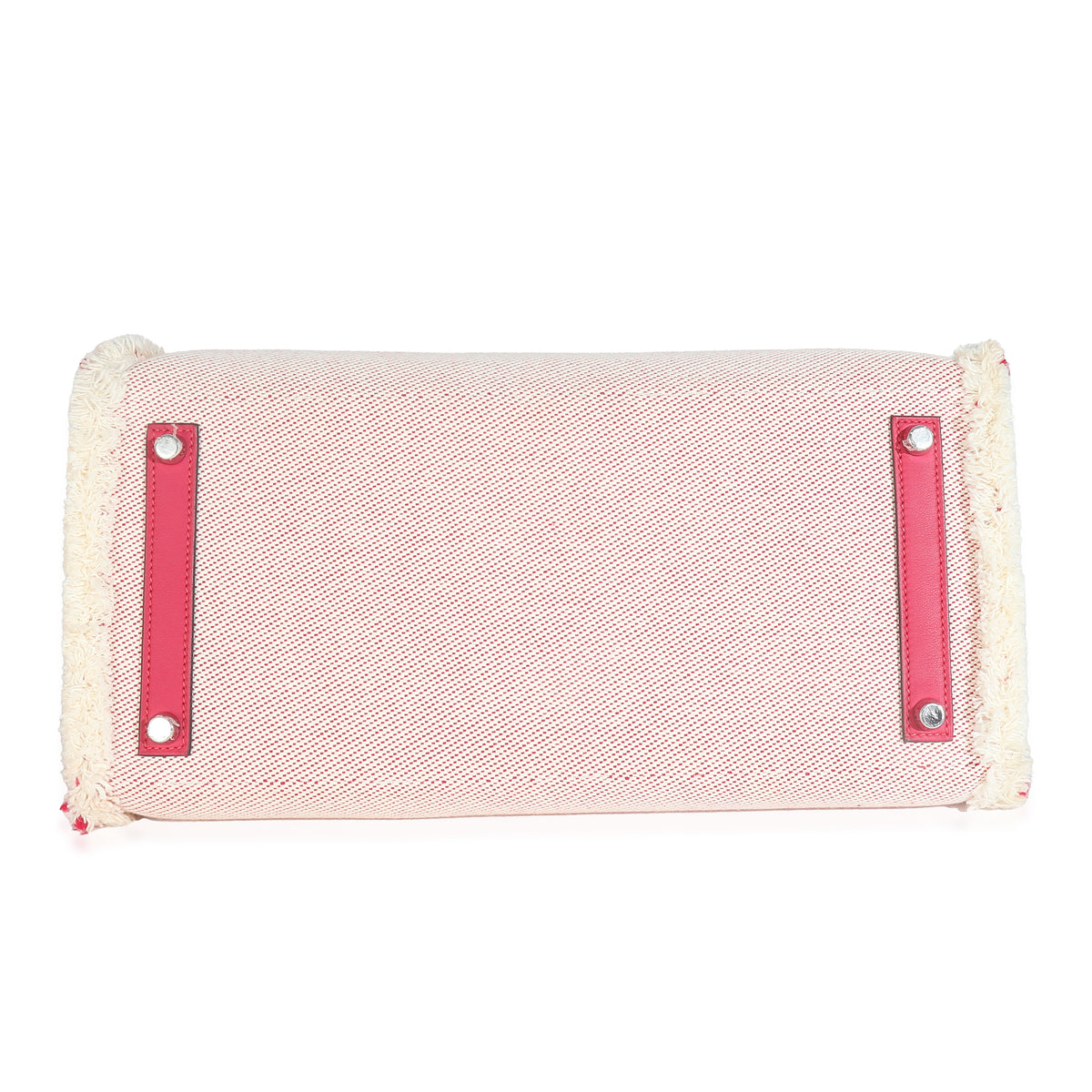 Hermès Framboise Ecru Swift Twill H Fray Fray Birkin 35 PHW Handbag box